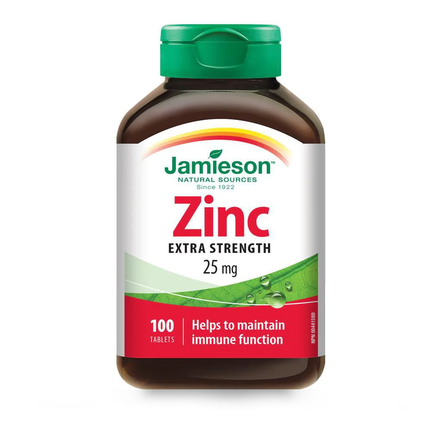Jamieson - Zinc 25mg - Extra Strength | 100 Tablets