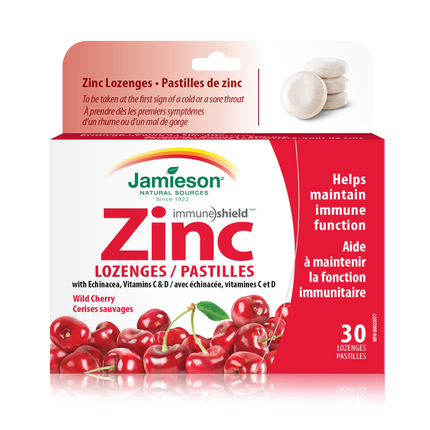 Jamieson - Immune Shield Zinc Lozenges - Wild Cherry | 30 Lozenges