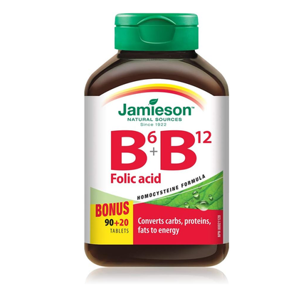 Jamieson - Vitamin B6 & B12 with Folic Acid | 110 Tablets