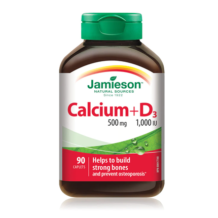 Jamieson - Calcium 500 mg + D3 1000 IU | 90 Caplets