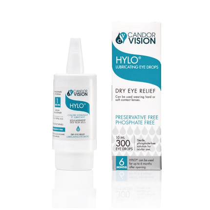Candor Vision - Hylo Lubricating Eye Drops - Dry Eye Relief | 10 ml x 300 Drops