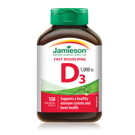Jamieson - Vitamin D3, 1000 IU | 150 Sublingual Tablets