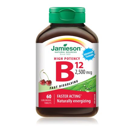 Jamieson - Vitamin B12, 2500mcg | 60 Sublingual Tablets